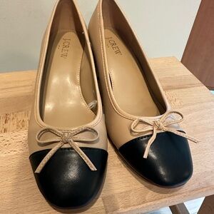 J. Crew Women's Tan and Black Block Heels